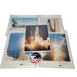 NASA Photo lot Space Shuttle Press Pack + 2 original Kodak + sticker Columbia